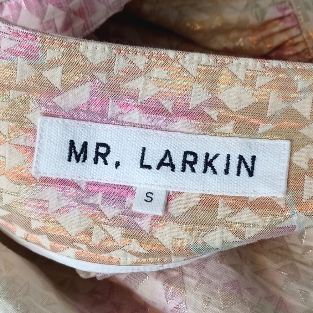 Mr. Larkin Pastel Ethereal Fairy Coquette Metallic Ode Sz S Midi Dress - Picture 7 of 15